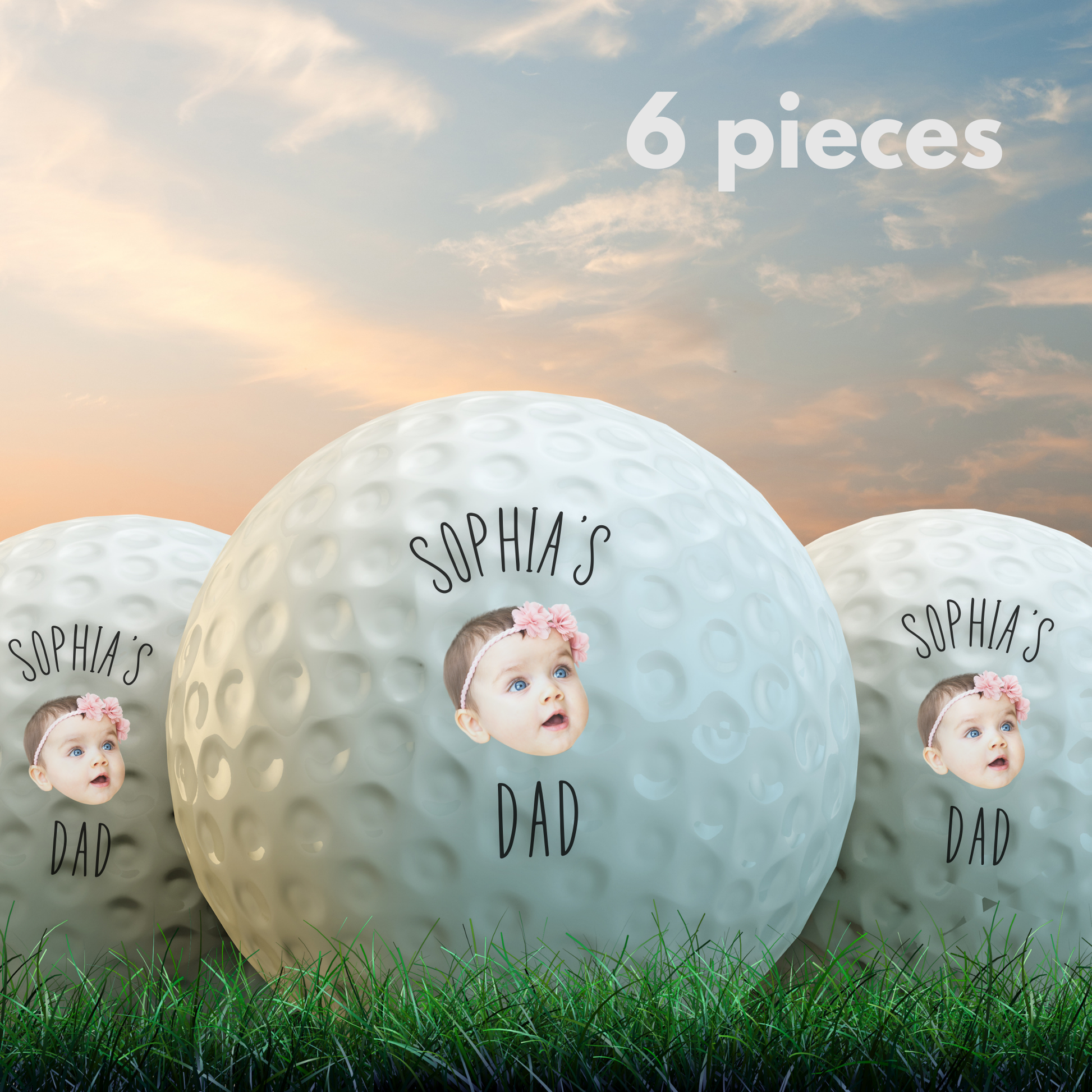 Custom Baby Face Golf Balls, Personalized Photo Golf for Dad, Gifts for Grandpa, Gifts for Husband, Gifts for Him